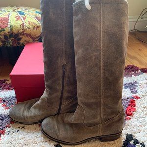 Distressed Suede Boots
